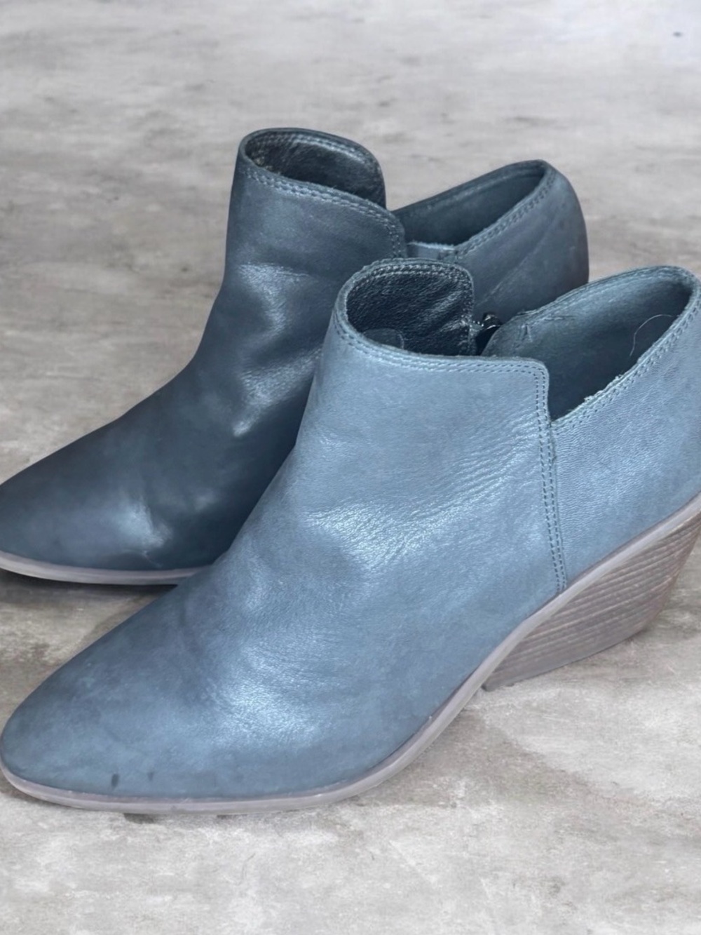 Lucky Brand black Leather Wedge Ankle Booties